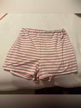 Striped Pink and White Lounge Shorts